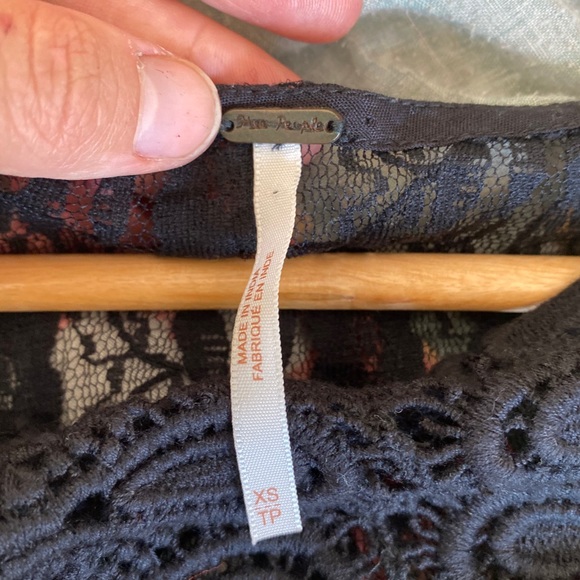 Free People Black Two-tiered Dress Lace embroidery - Picture 14 of 15